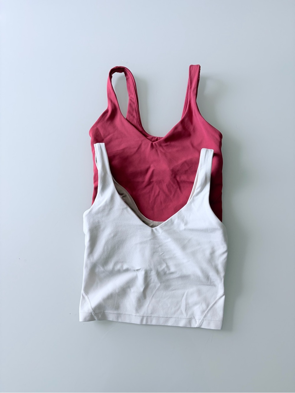 Lululemon Women’s V-Neck Tank Top - Pink and White Bundle Sz 0